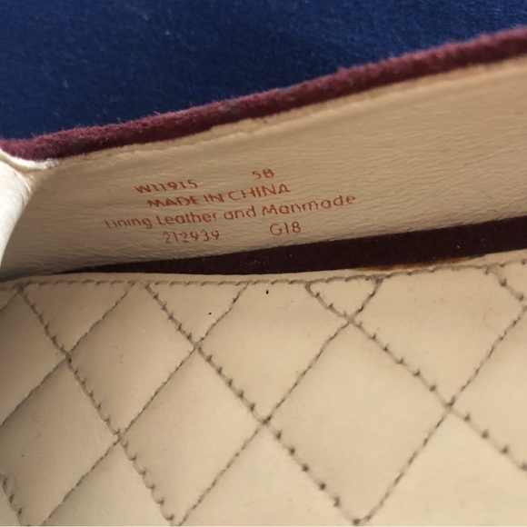 Cole Haan Tali Bow Suede Loafer Cordovan Burgundy Color Gold Hardware Size 5 B - Picture 11 of 11